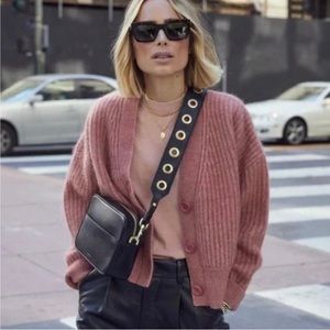 Anine Bing Dusty Rose Maxwell Cardigan